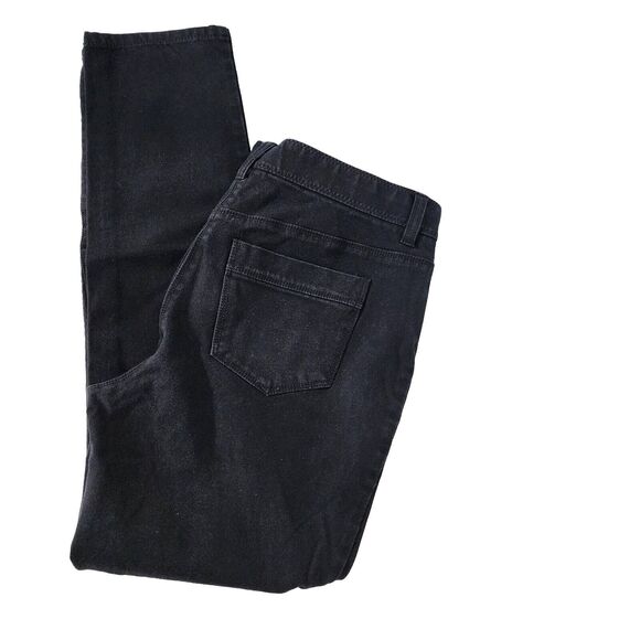 Chico's So Slimming Women Jean Sz 1 Medium 8 Stretch Black Denim Skinny Mid Rise - Picture 3 of 8